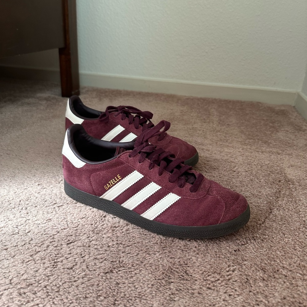 adidas Gazelle Maroon and White Men's Shoes